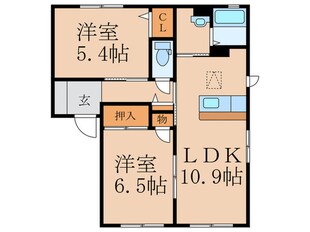 エスポワールＫＭ　Ａ棟の物件間取画像